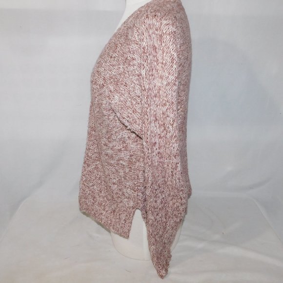 Lucky Brand Womens S oversized Brown White V Neck knit Sweater - Picture 6 of 9